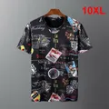 T-shirt Oversize uomo taglie forti 10XL top Tees Hip Hop magliette con stampa Casual taglie forti