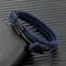MKENDN braccialetto di corda nautica multistrato minimalista braccialetti di ancoraggio a freccia nera per uomo donna amanti gioielli avvolgere ganci in metallo