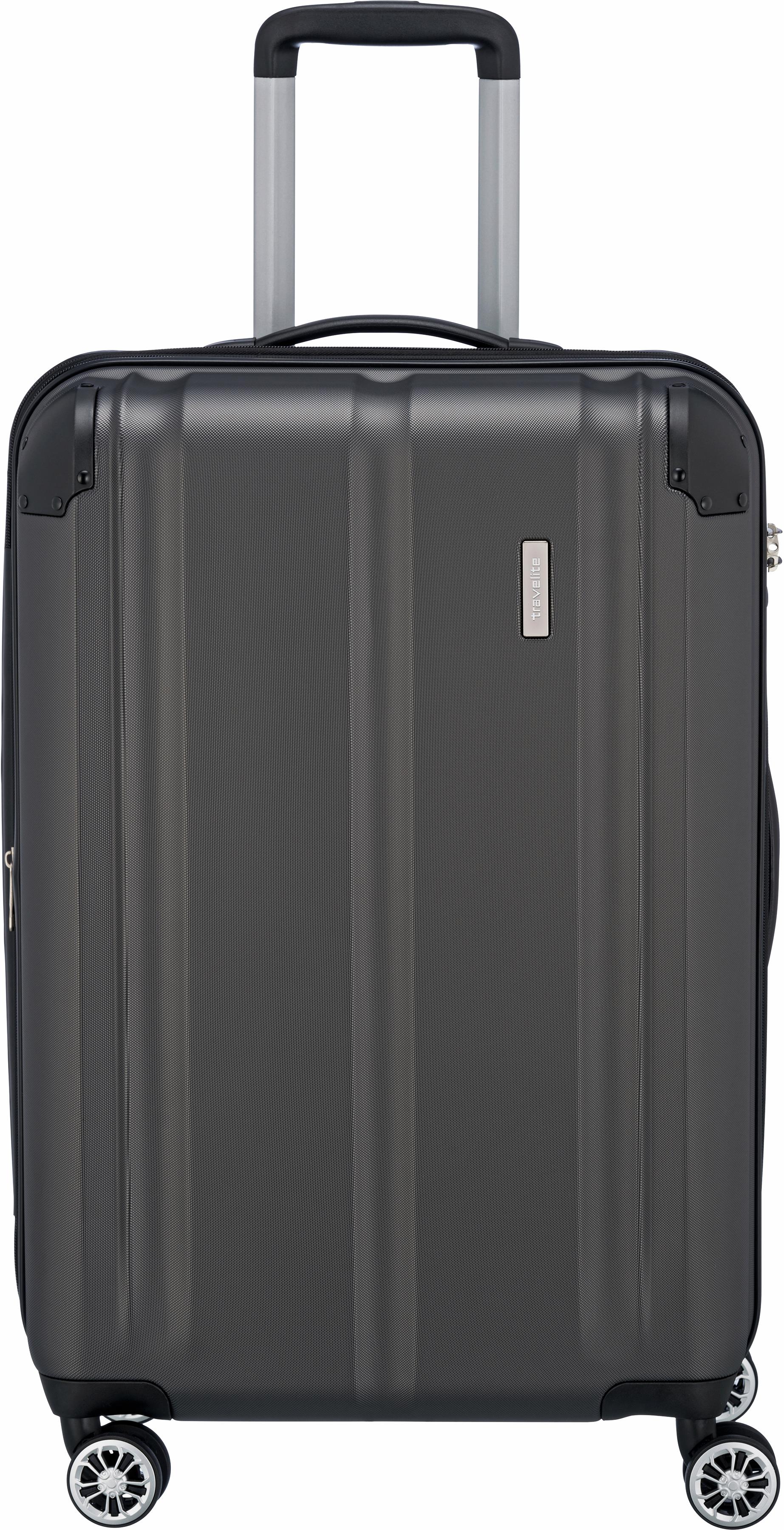 Hartschalen-Trolley TRAVELITE "CITY, verschiedene Größen und Farben", Gr. 78, grau (anthrazit), ABS, matt, unifarben, Casual,Elegant,Klassisch,Modisch, Koffer, Reisegepäck Koffer Volumenerweiterung TSA-Schloss Volumenerweiterung Image