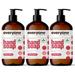 Everyone Liquid Hand Soap 12.75 Ounce (Pack of 3) Ruby Grapefruit Plant-Based Cleanser with Pure Essential Oils