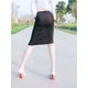 Ice Silk Ultra-thin Perspective A-line Skirt Sexy Package Hip Tight Elastic Women's Long Skirts