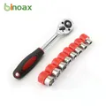 Binoax 24 Teeth 1/4" Drive Quick Release Ratchet Socket Wrench Hand Repairing Tool with 8 pcs 5-12mm