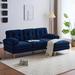 83" Sectional Sofa Couch, Extra Wide Chaise Lounge, L Shaped Living Room Velvet Fabric Couches w/Gold Metal Feet for Small Space