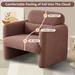 34"Teddy Fabric Single Sofa, Modern Lounge Chairs Sofa with Support Pillow and Inlaid Armrest, for Living Room Sofa Stool, Pink