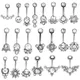 316L Surgical Steel Belly Button Rings 14G Double Side Cubic Zirconia Ear Plus Lobe Earring Navel