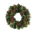 28 in Evergreen Wreath with berries and pinecones - Brown, Green, Red - 28Hx28Wx10D