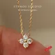 Itsmos solide Sterling Silber Zirkon Blume Diamant Anhänger Halskette zierliche einfache Gold