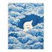 Lost At Sea Waves Of Sleep Blue and White Surreal Painting Large Wall Art Poster Print Thick Paper 18X24 Inch