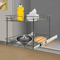 2 Tiers Pull Out Cabinet Organizer (19.5 /16.5 W X 21 D) Cabinet Pull Out Shelves