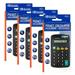 BAZIC 8-Digit Dual Power Calculator Pocket Size Solar Powered & Battery Black Color 4-Packs