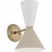 2 Light Wall Sconce-13.5 inches Tall and 8.75 inches Wide-Champagne Bronze/Grey/White Finish Bailey Street Home 147-Bel-5016815