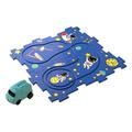 Almencla Jigsaw Puzzle Car Track Play Set Rail Car Building Toys Educational Toy Track Building Blocks for Preschool Birthday Gifts Space 4 puzzle