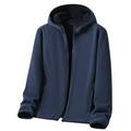 Fauean Winter Coats for Men Casual Full Zip up Hoodie Outdoor Cycling and Sports Jacket Dark Blue Size 4XL