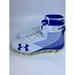 Under Armour Men Soccer Sport Cleats Size 16 White Blue Pair Of Shoes