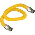 Gas 60 Inch Yellow Coated Stainless Steel 5/8â€� OD Flexible Gas Hose For Gas Range Furnace Stove With 1/2â€� FIP X 1/2â€� FIP Stainless Steel Fittings 60â€� Gas Appliance Supply Line