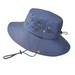 Ongmies Bucket Hats Summer Solid Bucket Sun Outdoor Fishing Adjustable Boonie Hat Hat Cap Baseball Caps Accessory Navy Bucket Hats