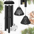 Livhil Wind Chimes for Outside Sympathy Memorial Wind Chimes Deep Tone Soothing Aluminium Windbell Large Wind Chimes with 5 Thicken Tubes & Hook 33