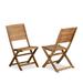 East West Furniture Outdoor Patio Garden Wooden Camping Chairs - Wooden Fremont Chairs Set of 2