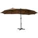 9 FT/10 FT/15 Ft Large Patio Umbrellas With 48 Solar LED Lights Double-Sided Extra Large Outdoor Table Market Umbrellas With Crank