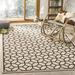 Linden Collection Area Rug - 6 7 Square Natural & Brown Geometric Design Non-Shedding & Easy Care Indoor/Outdoor & Washable-Ideal For Patio Backyard Mudroom (LND127B)