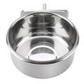 LIYJTK Stainless Steel Food Feeding Bowl Parrot Parrot Feeder Bird Cage Accessories Stainless Steel Parrot Food Box Water Cup Animal Cage Bowl Bracket Clip[L]