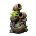 Jeco FCL055 Multi Pots Outdoor Water Fountain with Flower Pot 12.6L x 13.4W x 23.6H Multicolor