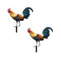2 PCS Rooster Acrylic Outdoor Garden Ground Insert Garden Garden Decoration Insert Card Outdoor Garden Decor Garden Decor Garden Supplies Card Slot