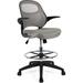 Drafting Chair Tall Office Chair for Standing Desk Grey Mesh Drafting Desk Chair with Flip-Up Arms Adjustable Height and Foot Ring