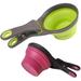 Collapsible Pet Scoop Silicone Measuring Cups Set Sealing Clip 3 in 1 Multi-Function Scoop Bowls Bag Clip for Dog Cat Food Water Set of 2 (1 Cup & 1/2 Cup Capacity)