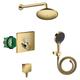 Hansgrohe ShowerSelect Shower set with Thermostatic mixer + Concealed body + Head shower + 3 jet hand shower, Gold (15763990-SET4)