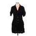 Splendid Casual Dress - Mini V Neck Short sleeves: Black Print Dresses - Women's Size Small