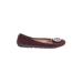 Liz Claiborne Flats: Burgundy Print Shoes - Women's Size 5 1/2 - Round Toe