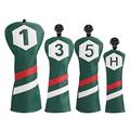 BIG TEETH Driver Fairway Hybrid Headcover Golf Wood Headcovers 460cc Driver Club Head Cover Green 1.3.5.H