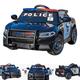 RiiRoo 12V Kids Electric Police Car with Remote, Siren Lights, & Multimedia Player