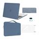 MOSISO Compatible with MacBook Air 13 inch Case 2022 2021 2020 2019 2018 M1 A2337 A2179 A1932 Retina with Touch ID, Plastic Hard Shell&Bag&Keyboard Skin&Webcam Cover&Screen Protector, Steel Blue