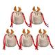 Christmas Bags Christmas Decoration Kids New Year Party Gift Christmas Reindeer Candy Gift Bag Velvet Santa Sacks Drawstring Gift Bags (Color : 5Pcs Khaki)