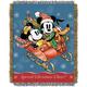 Disney Mickey Mouse, Sleigh Ride Woven Tapestry Throw Blanket, 48" x 60", Multi Color