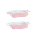 DSFHKUYB Ceramics Baking Dish Bakeware Rectangular Coloured Small Oven To Table Baking Dish Ideal for Lasagne Pies Casserole Tapas and More,Pink,Small