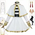 Costume Cosplay de Frieren pour Femme Anime Beyond 150.'s End Robe Blanche Uniforme Oreilles
