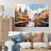 Winston Porter City Vienna Train Popart II On Canvas 3 Pieces Print Metal in Orange/Yellow | 40 H x 60 W x 1 D in | Wayfair