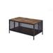 17 Stories Foldable Rectangular Coffee Table w/ Metal Mesh Base Wood in Black/Brown | 21.08 H x 41.09 W x 21.92 D in | Wayfair