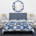 East Urban Home Blue & White Lattices Floral Tiles I - Geometric Duvet Cover Set in Blue/White | King Duvet Cover + 2 King Shams | Wayfair