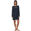 Nachthemd MARC O'POLO "Mix & Match Cotton", Damen, Gr. XL (42), N-Gr, blau (898schwarz navy), Jersey, Obermaterial: 100% Baumwolle, unifarben, bedruckt, casual, bequem ca. Mitte Oberschenkel, Rundhals, Langarm, Kleider, mit kleinem Logomotiv auf der...