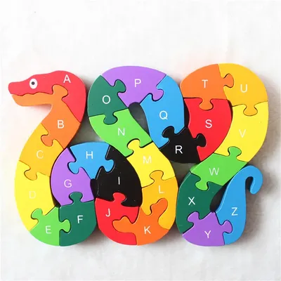 Nuovi giocattoli educativi bambini serpente giocattoli in legno legno bambini Puzzle 3d bambini