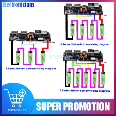 QC 4,0 QC 3,0 LED Dual USB PD 18650 Schnelle Ladung 3S 65W 4S 100W 5S 100W Micro/Typ-C USB Mobile Image