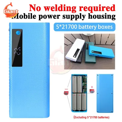 5 abschnitt 21700 Batterie Lade Box Schnell Ladung Power Bank Fall Digitale Batterie Lagerung Box DIY Batterie Halter Ladegerät box Shell Image