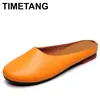 TIMETANG Größe 34-43 Handarbeit Aus Echtem Leder Frauen Schuhe Mode frauen hausschuhe Casual Schuhe