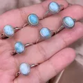 Huayi entwirft Luxus blume natürlichen ovalen Larimar Ring verstellbar 925 Sterling Silber Rhodium