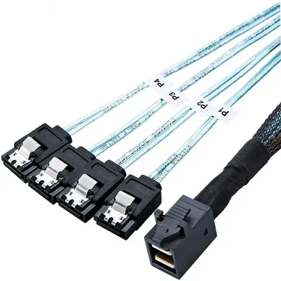 HD Mini SAS 12G SFF-8643 zu SATA-Kabeladapter, interner SFF 8643 Motherboard-Controller zu 4 SATA-Festplattenkonverter Image