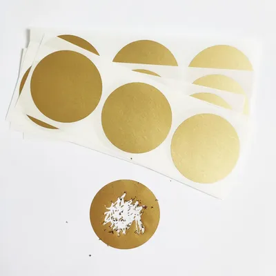 1000 Stück 1.5 "Zoll 38mm runder Gold kleber Kratzer Aufkleber DIY manuelles Etikett Klebeband